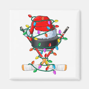Kersthokkey Xmas Kerstman Srts Hoed Bal Kinderen B Magneet