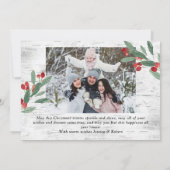 KerstHolly 2 FOTOS Collage Bark Feestdagenkaart (Achterkant)