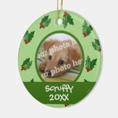 KerstHolly Aangepaste foto Dog Cat Pet Ornament (Links)