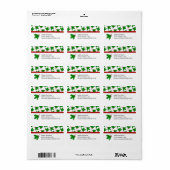 KerstHolly Adresetiketten Etiket (Full Sheet)