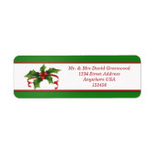 KerstHolly-adreslabel Etiket (Voorkant)