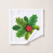 KerstHolly Bad Handdoek (Wasdoekje)