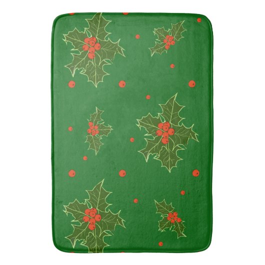 KerstHolly Badmat (Voorkant Verticaal)