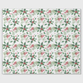 KerstHolly Berries Cadeaupapier (Vlak)