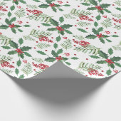 KerstHolly Berries Cadeaupapier (Hoek)