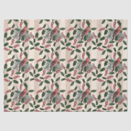 KerstHolly Berries en Vogelontbinding Tissuepapier