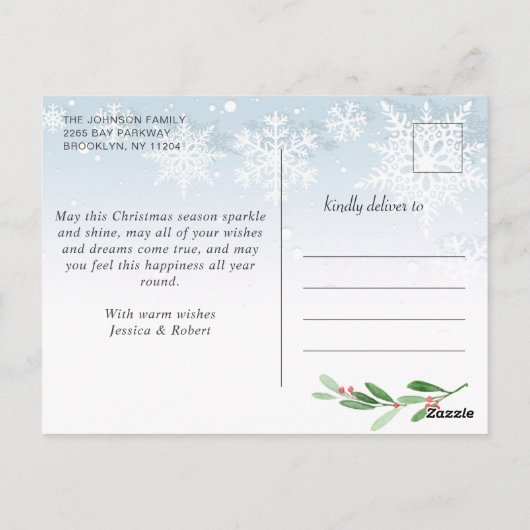 KerstHolly Berry 6 PHOTO Collage Greep Briefkaart (Achterkant)