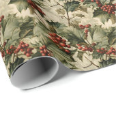 KerstHolly Berry Cadeaupapier (Rol Hoek)