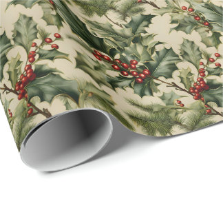 KerstHolly Berry Cadeaupapier