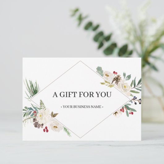 KerstHolly Berry & Floral Cadeat (Staand voorkant)