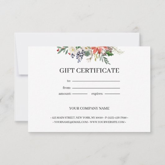 KerstHolly Berry & Floral Cadeat (Achterkant)