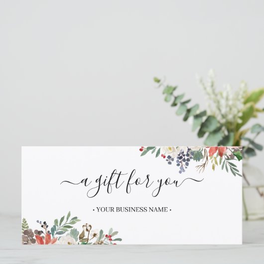 KerstHolly Berry & Floral Cadeat (Staand voorkant)