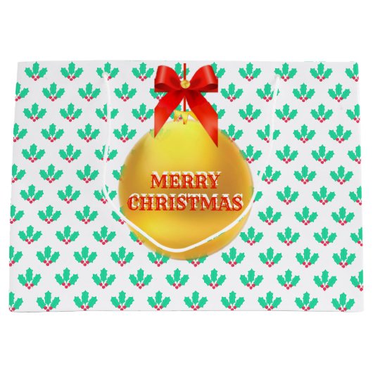 KerstHolly Berry Groot Cadeauzakje (Voorkant)