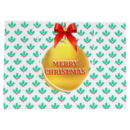 KerstHolly Berry Groot Cadeauzakje (Achterkant)