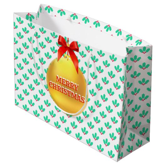 KerstHolly Berry Groot Cadeauzakje (Achterkant Gekanteld)