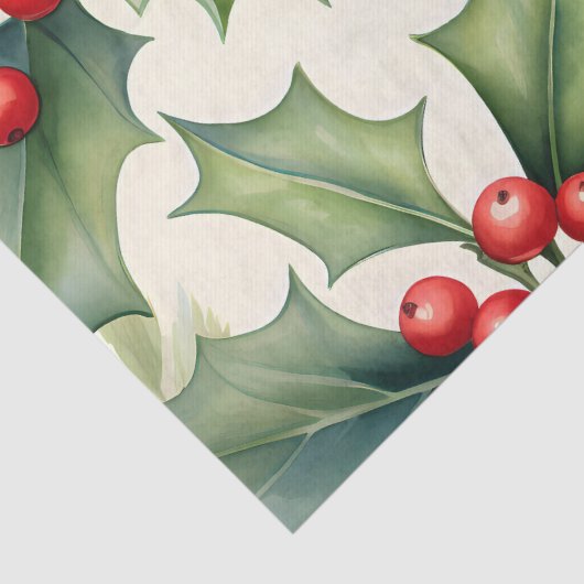 KerstHolly Berry Tissuepapier (Detail)