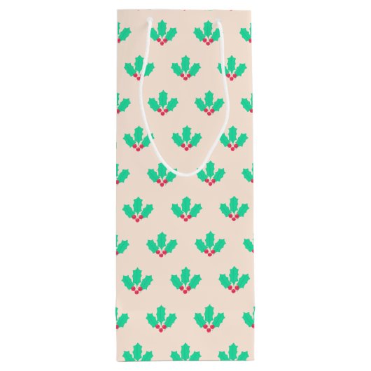 KerstHolly Berry Wijn Cadeautas (Achterkant)