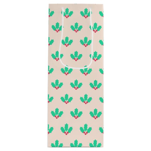 KerstHolly Berry Wijn Cadeautas (Voorkant)