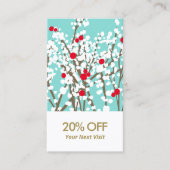 KerstHolly Branches Korting Coupon Business Visitekaartje (Voorkant)