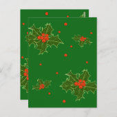 KerstHolly Briefkaart (Voorkant / Achterkant)