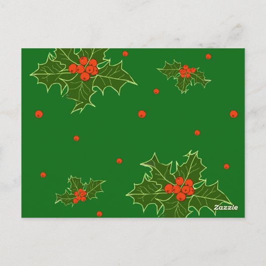 KerstHolly Briefkaart (Achterkant)