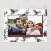 KerstHolly Budget Foto Feestdagenkaart (Voorkant)