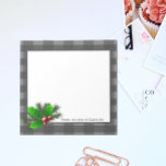 KerstHolly Buffalo Plaid Personalised Notitieblok<br><div class="desc">Schrijf notities en herinneringen neer met een gepersonaliseerd kerstHolly Buffalo Plaid Personalized Notitieblok. Het ontwerp van het notitieblok is voorzien van een levendig kerstfeest dat vol is met pijnbomen tegen de achtergrond van een gebuffel. Extra overeenkomende kantoorbenodigdheden zijn ook bij dit ontwerp beschikbaar. Als je hulp nodig hebt bij personalisatie,...</div>