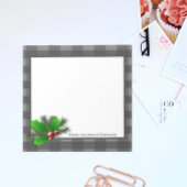 KerstHolly Buffalo Plaid Personalised Notitieblok