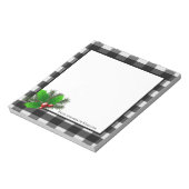 KerstHolly Buffalo Plaid Personalised Notitieblok (Linkerzijde)