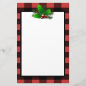 KerstHolly Buffalo Pset op maat Briefpapier (Achterkant)