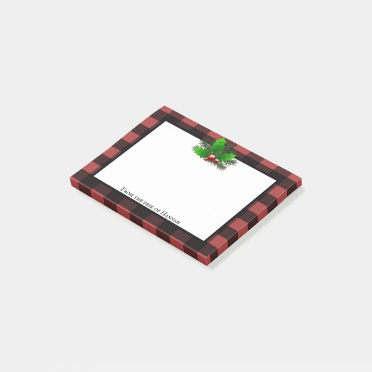 KerstHolly Buffalo Pset op maat Post-it® Notes (Schuin)