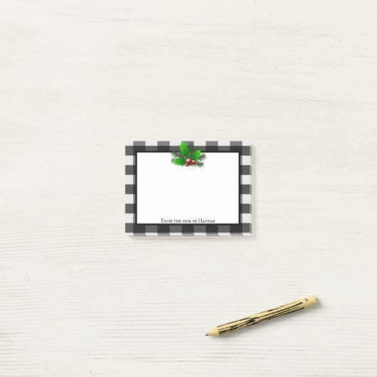 KerstHolly Buffalo Pset op maat Post-it® Notes (Op bureau)