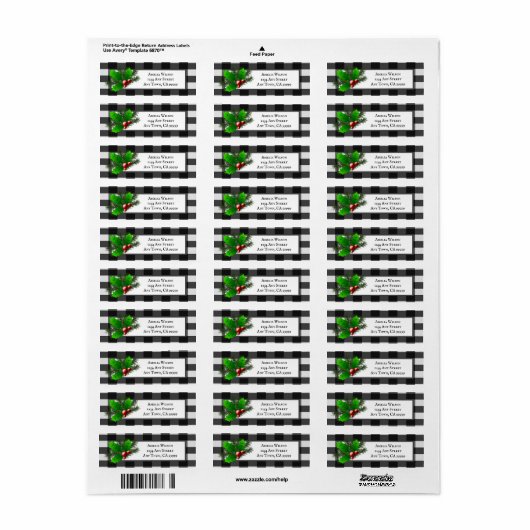 KerstHolly Buffalo Pset Return Label (Full Sheet)