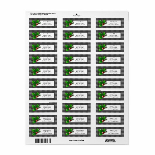 KerstHolly Buffalo Pset Return Label (Full Sheet)