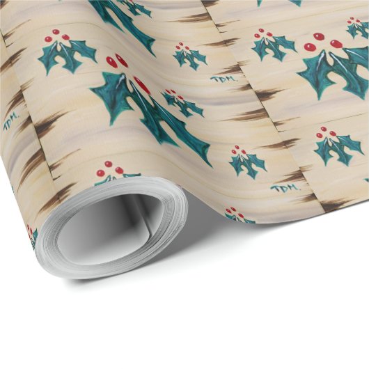 KerstHolly Cadeaupapier (Rol Hoek)