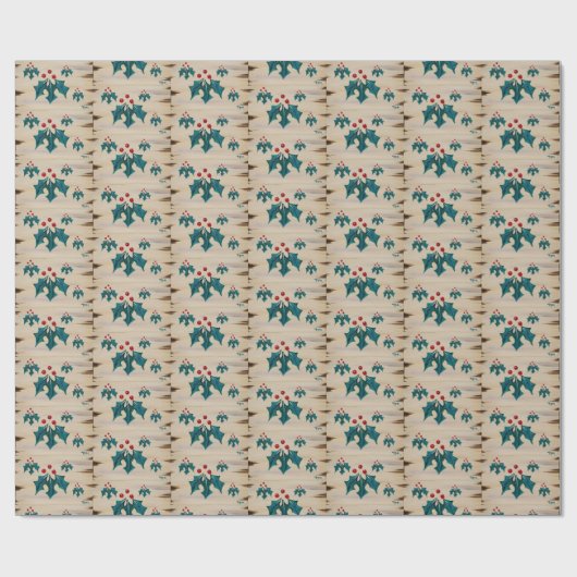 KerstHolly Cadeaupapier (Vlak)