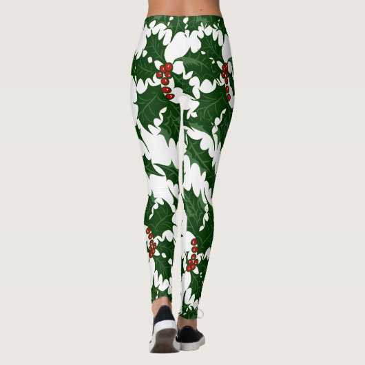 KerstHolly en Berries Leggings (Achterkant)