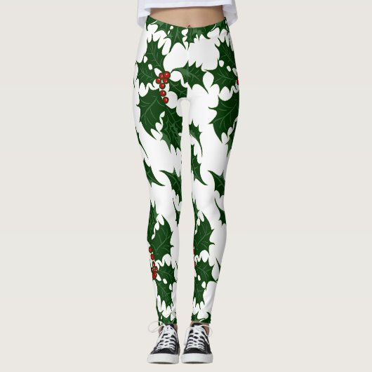 KerstHolly en Berries Leggings (Voorkant)