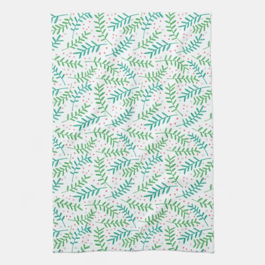 KerstHolly en Berries Theedoek (Verticaal)