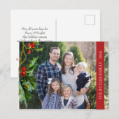 KerstHolly en Berry Holiday Foto Feestdagenkaart (Voorkant / Achterkant)