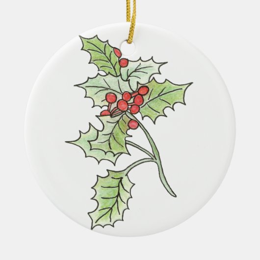 KerstHolly en Berry Ornament (Voorkant)