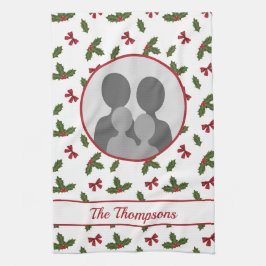 KerstHolly en Bws aangepaste fotosjabloon Theedoek