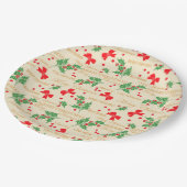 KerstHolly en lint Papieren Bordje (Gekanteld)