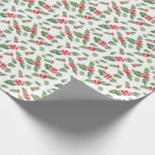 KerstHolly en Pine Bough patroon Cadeaupapier (Hoek)