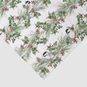 KerstHolly en Pine Chickadees ontkoppelen Tissuepapier (Detail)