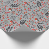 KerstHolly en vogels Cadeaupapier (Hoek)