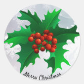 KerstHolly Envelope Green & Red Seal Sticker (Voorkant)