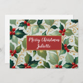 KerstHolly Feestdagenkaart (Voorkant / Achterkant)