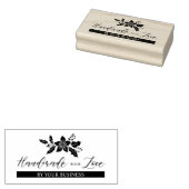 KerstHolly Flowers Handgemaakt met Love Quote Rubberstempel (Gestempeld)