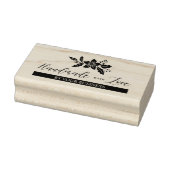 KerstHolly Flowers Handgemaakt met Love Quote Rubberstempel (Stempel)